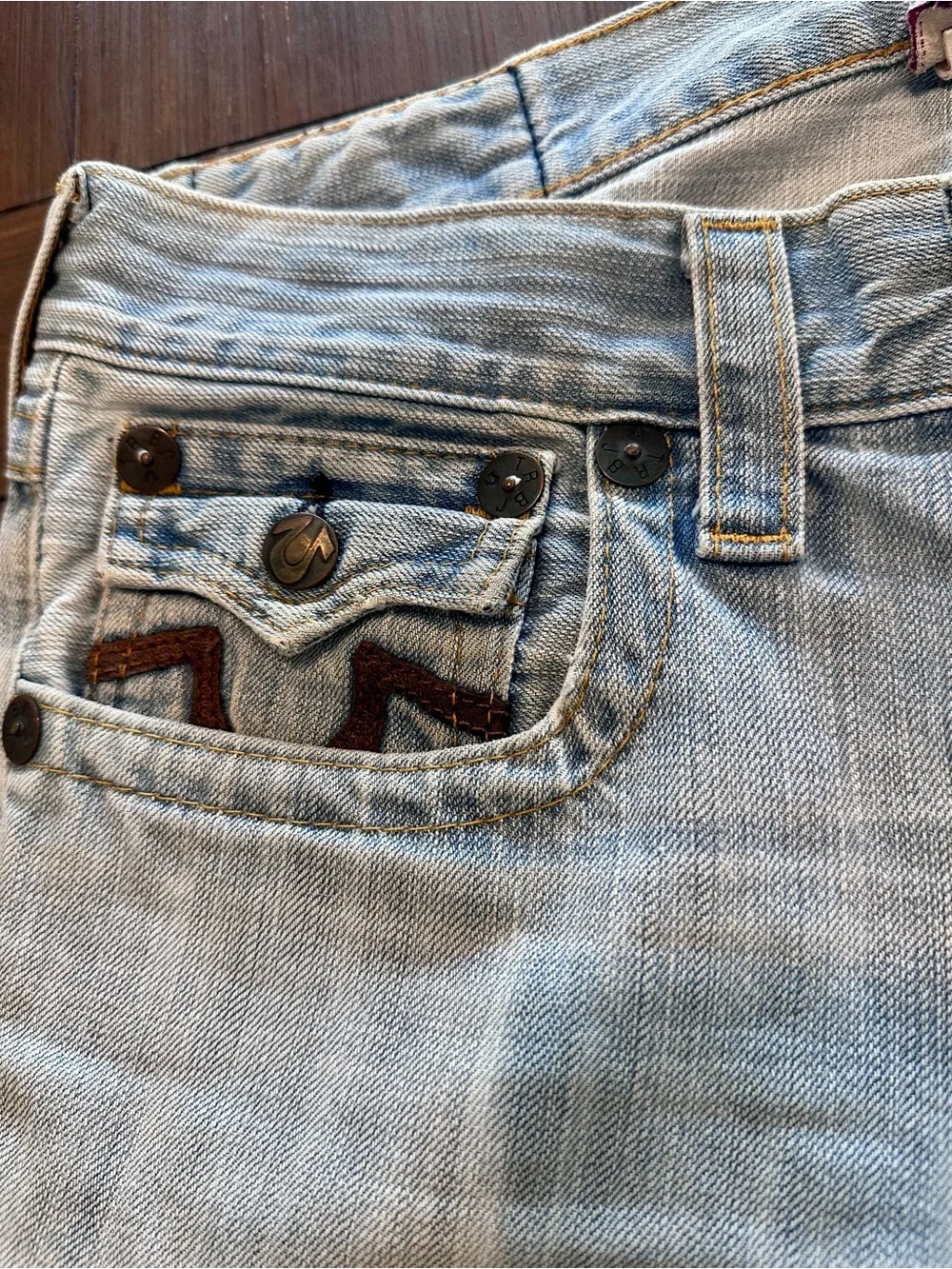 True Religion Vintage Flare Jeans Brown Horseshoe Made in USA